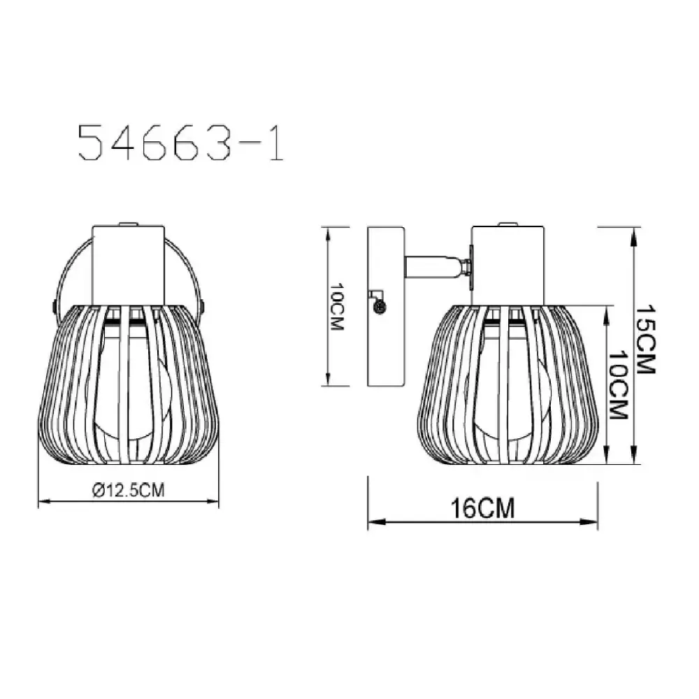 4. spot lampa Globo Olin 54663-1 tamno braon