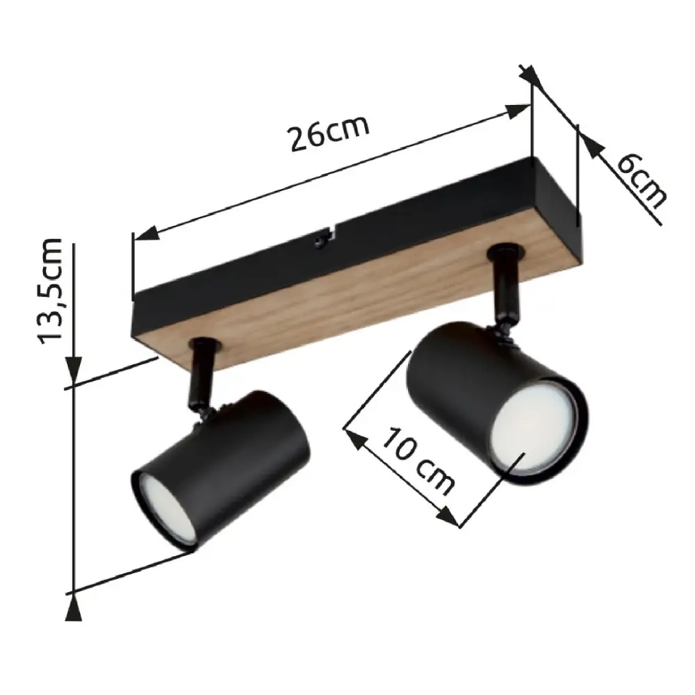 4. spot lampa Globo Robby 57911-2BW crna