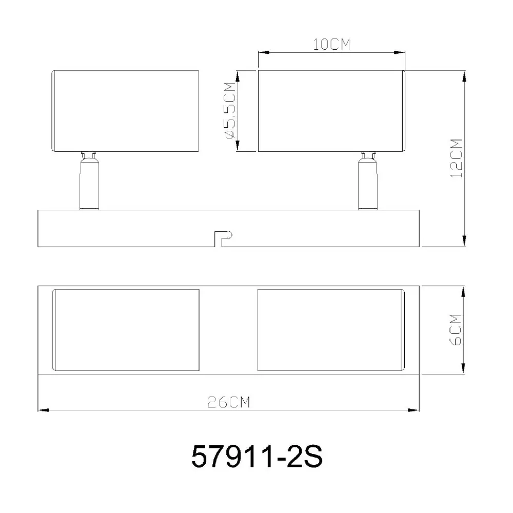 4. spot lampa Globo Robby 57911-2S siva