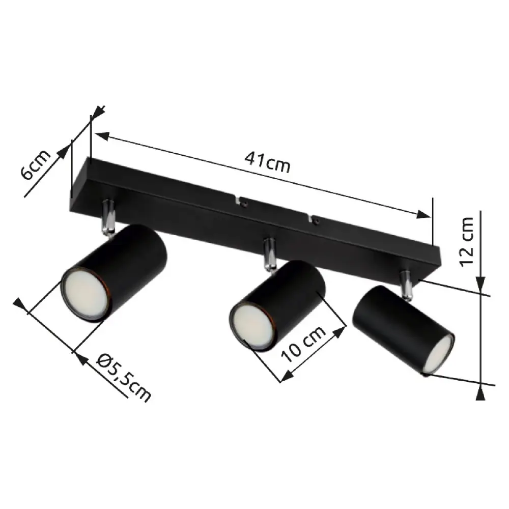 4. spot lampa Globo Robby 57911-3B crna