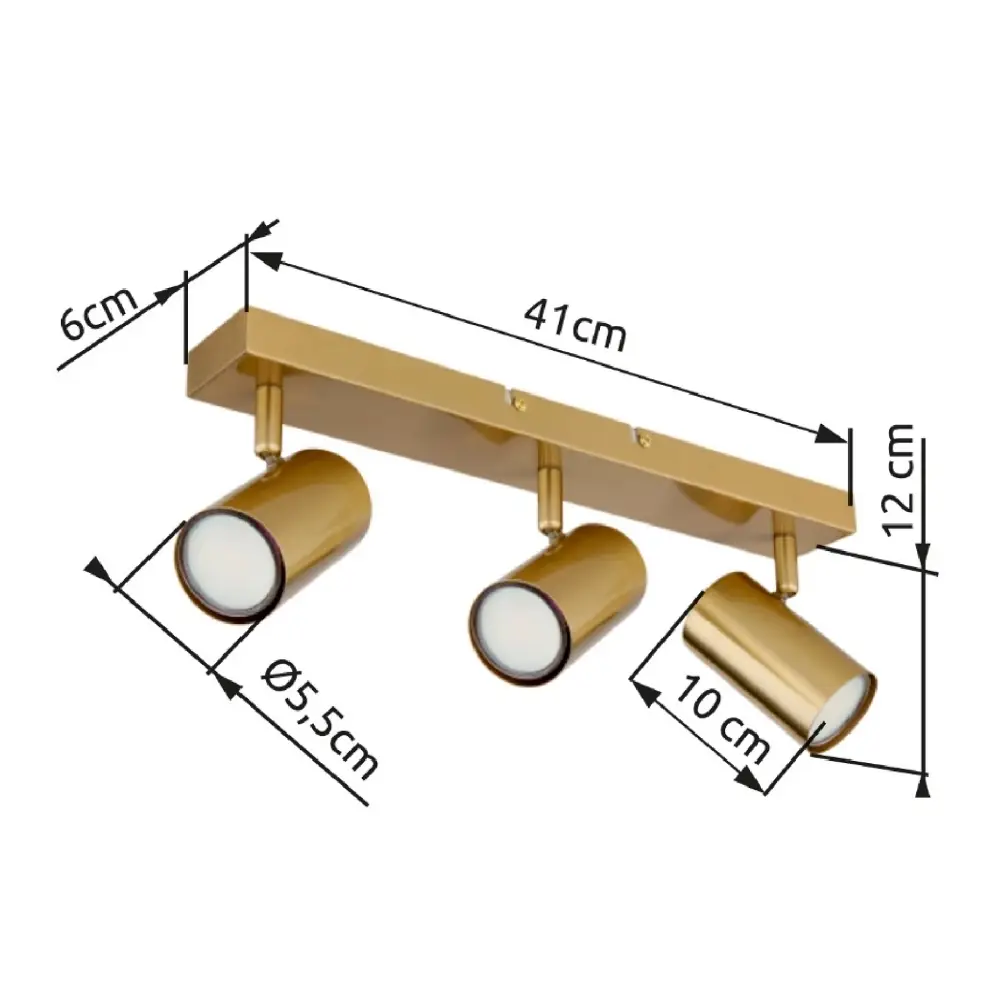 4. spot lampa Globo Robby 57911-3GO zlatna