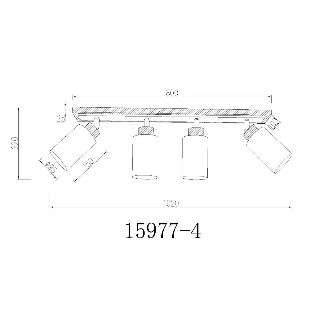 5. spot lampa Globo Rowena 15977-4 braon