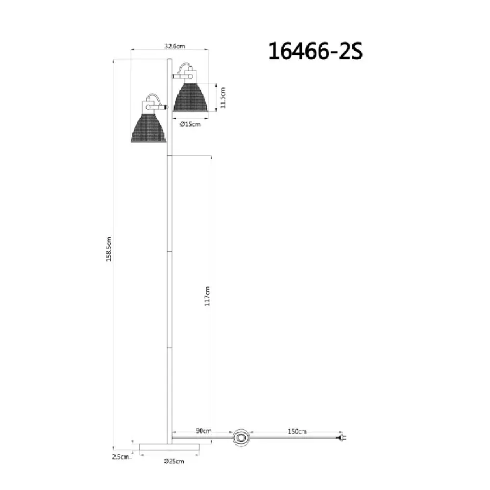 5. podna lampa Globo Lyndon 16466-2S bela