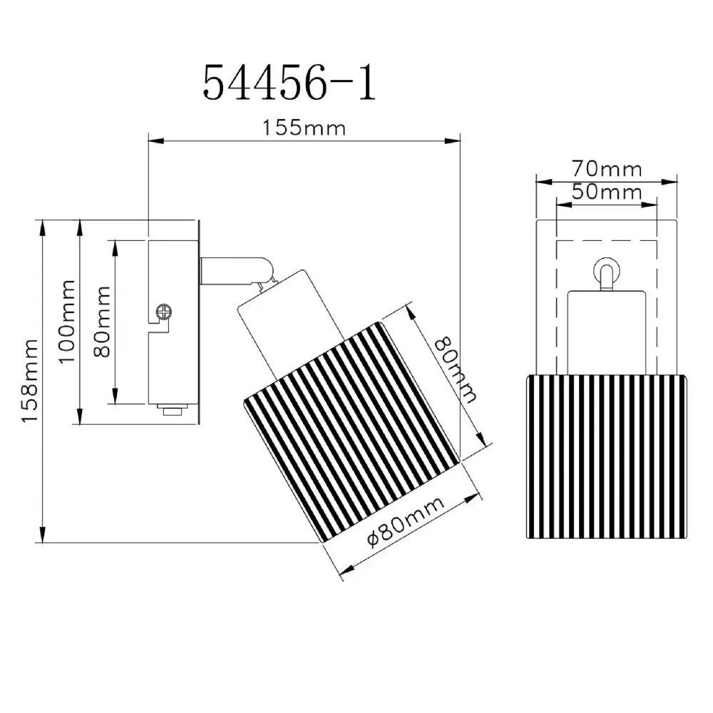 5. spot lampa Globo Villegas 54456-1 crna