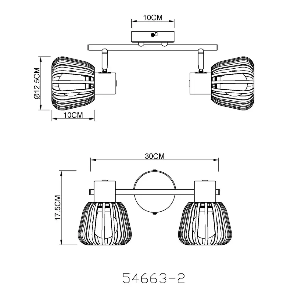 5. spot lampa Globo Olin 54663-2 tamno braon