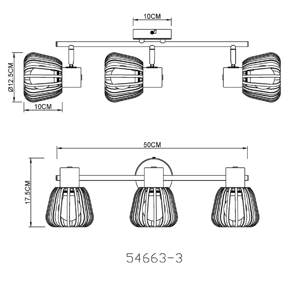 5. spot lampa Globo Olin 54663-3 tamno braon