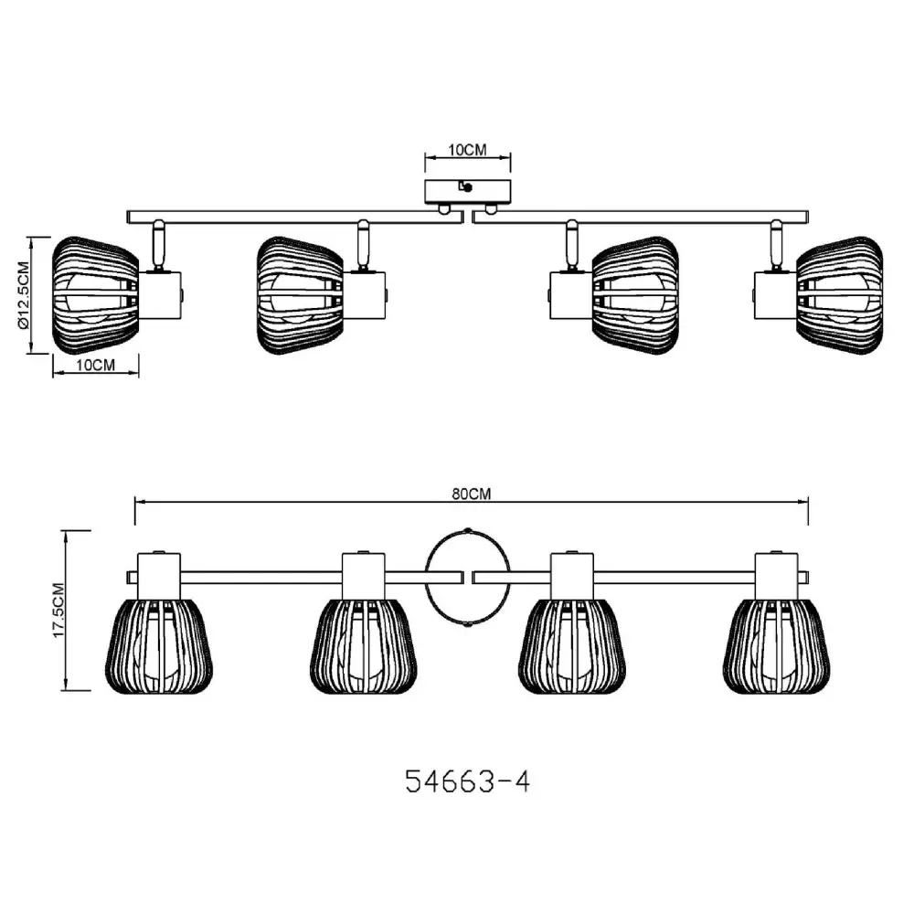 5. spot lampa Globo Olin 54663-4 tamno braon