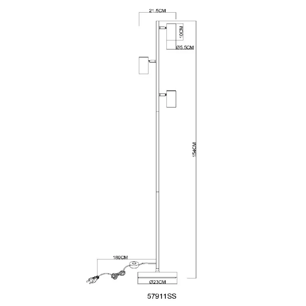 5. podna lampa Globo Robby 57911SS siva