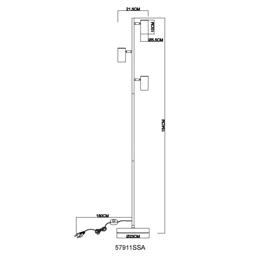 5. podna lampa Globo Robby 57911SSA siva