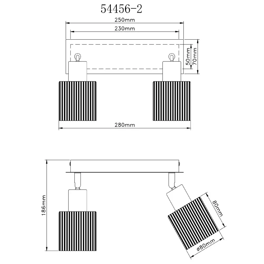 6. spot lampa Globo Villegas 54456-2 crna