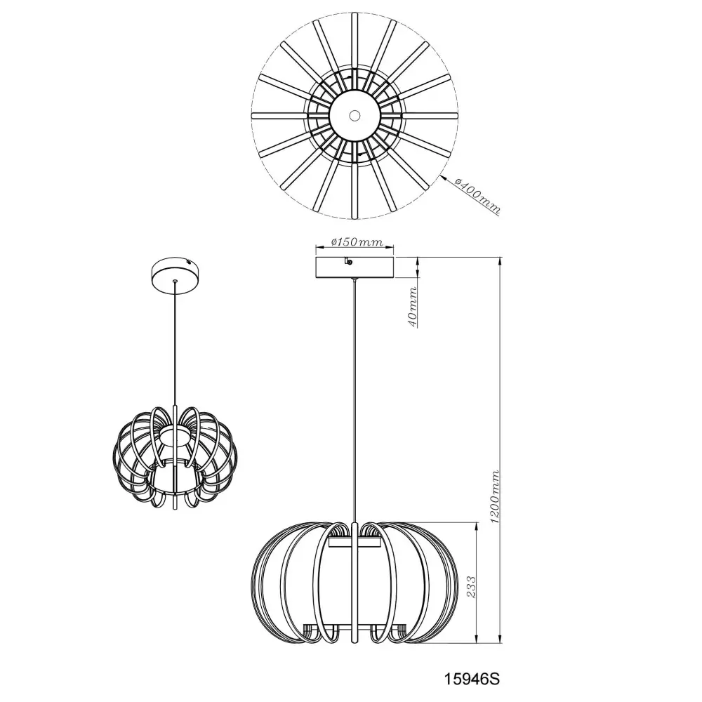 3. visilica Globo Ribbon 15946S siva