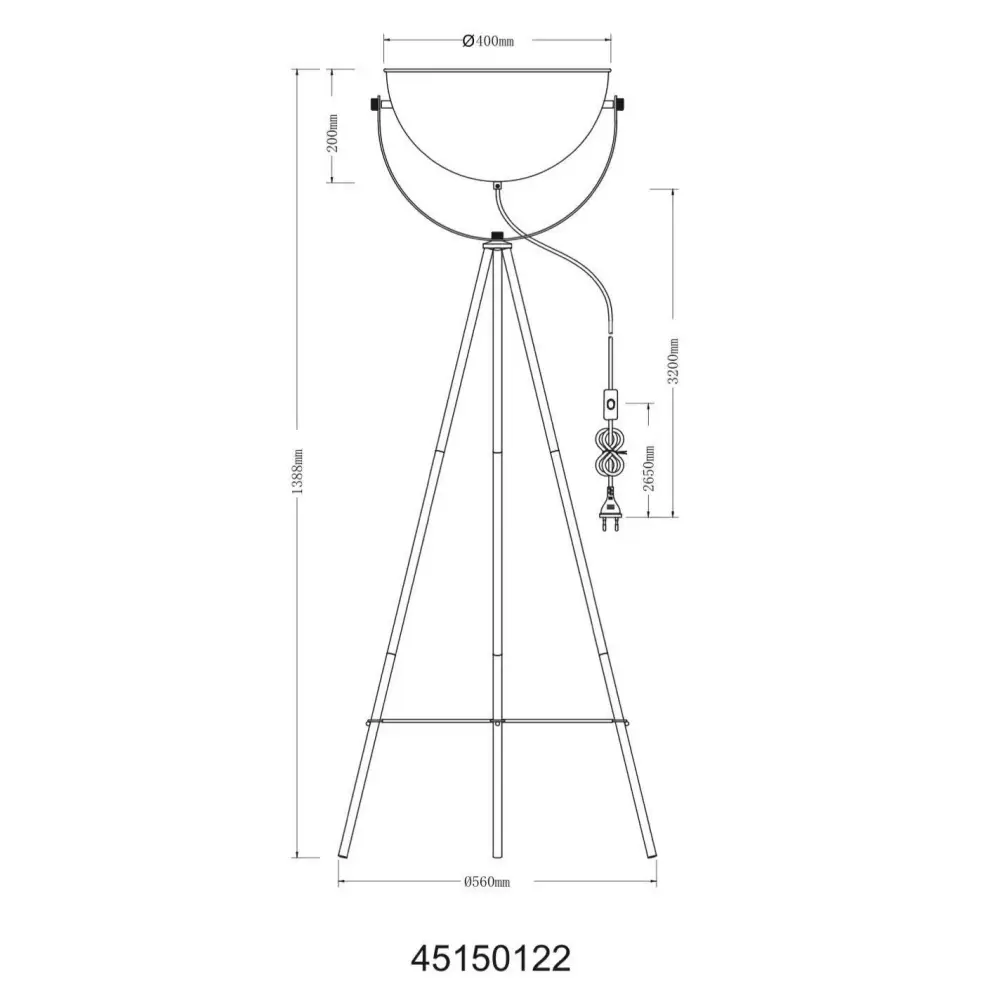 3. podna lampa Globo Timo 45150122 siva