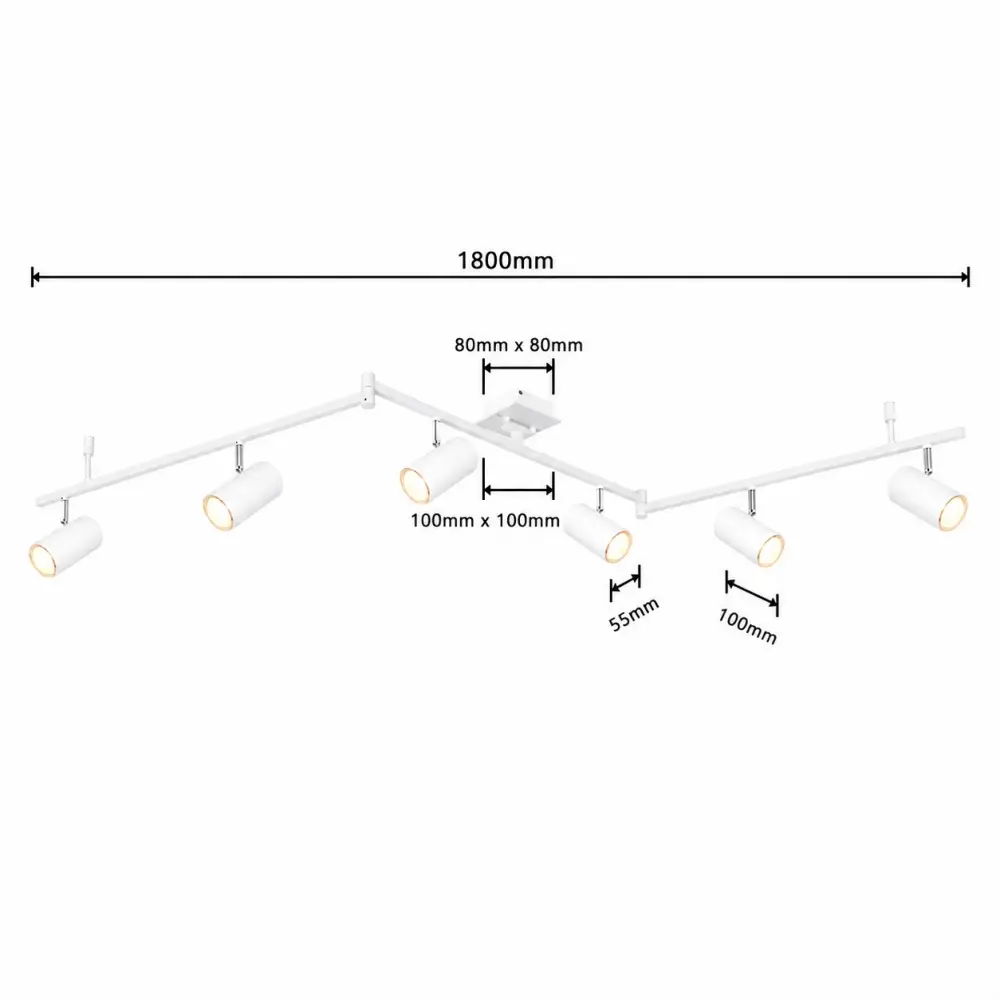 3. spot lampa Globo Robby 57910-6W bela