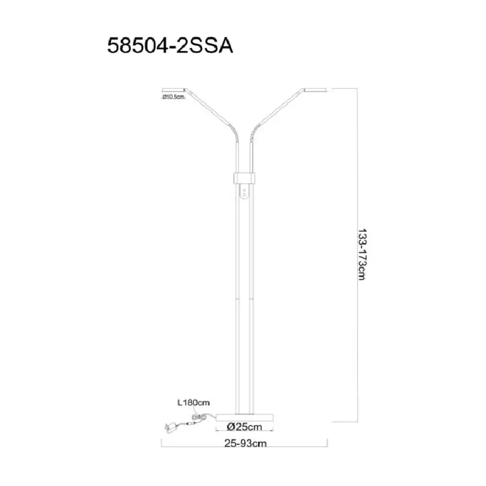 3. podna lampa Globo Silvio 58504-2SSA siva