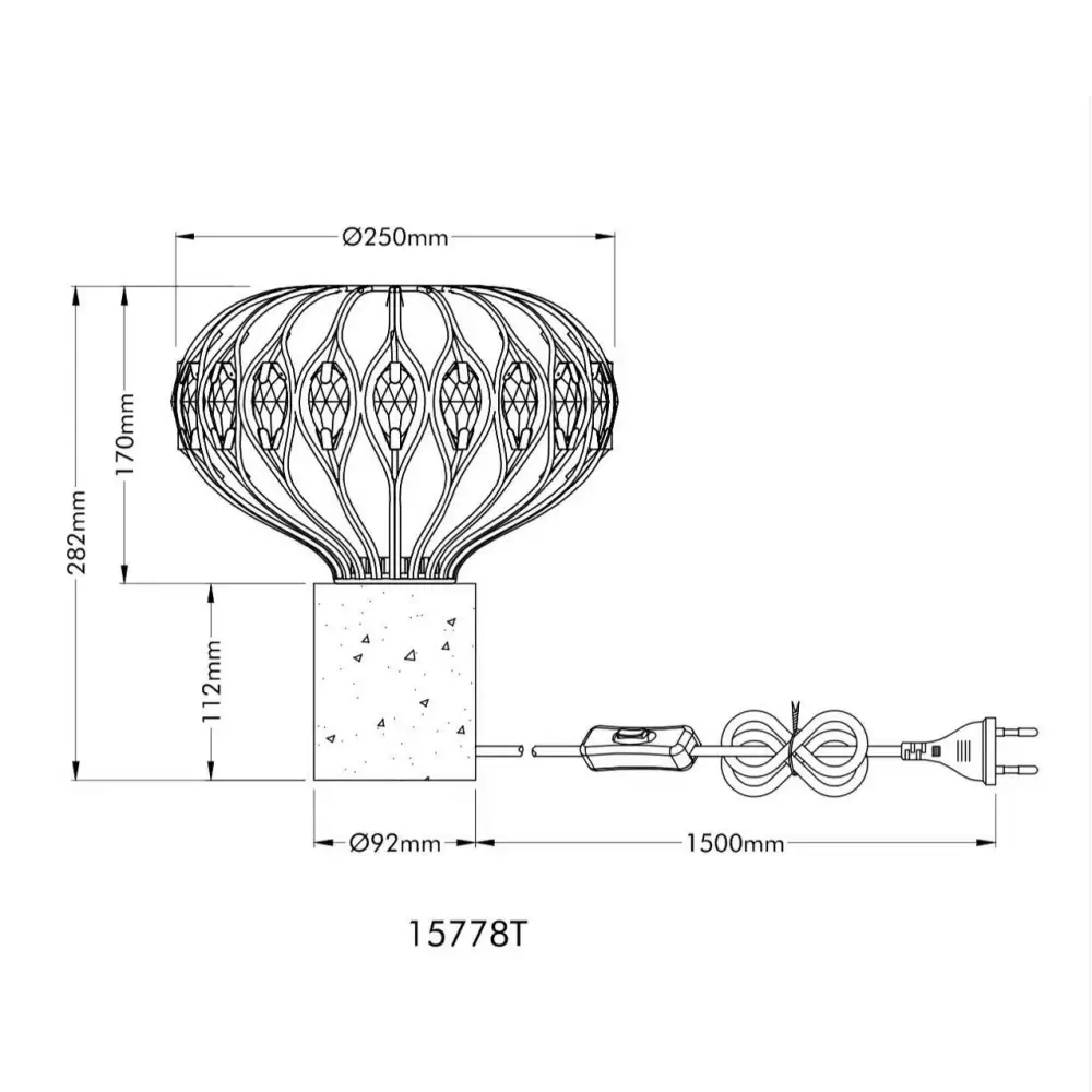 4. stona lampa Globo Dorthy 15778T siva