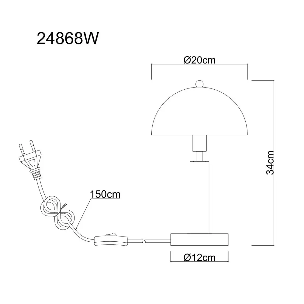 4. stona lampa Globo Janie 24868W bela