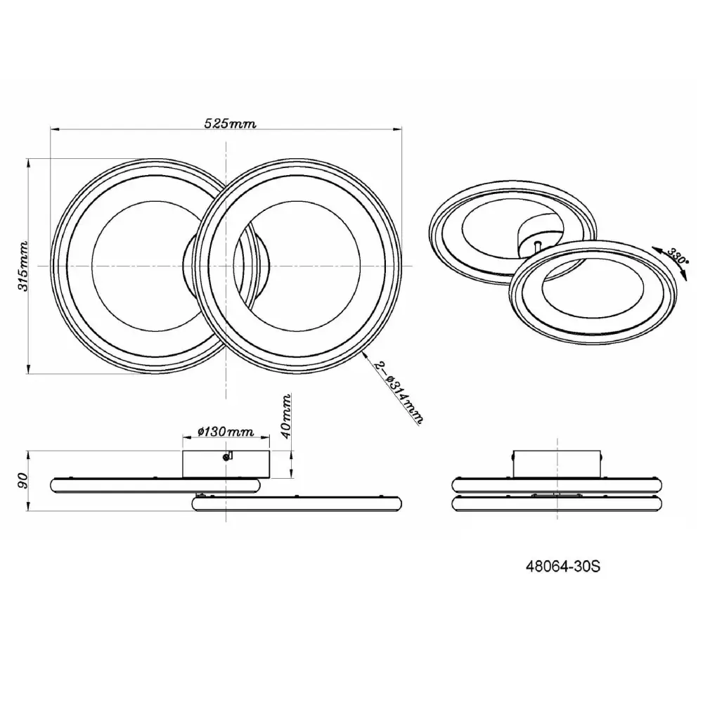 4. plafonjera Globo Glitra 48064-30S srebrna