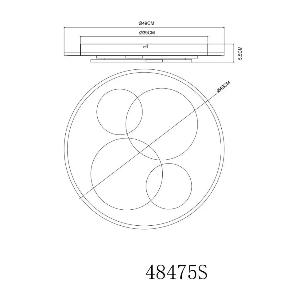 4. plafonjera Globo Monty 48475S siva
