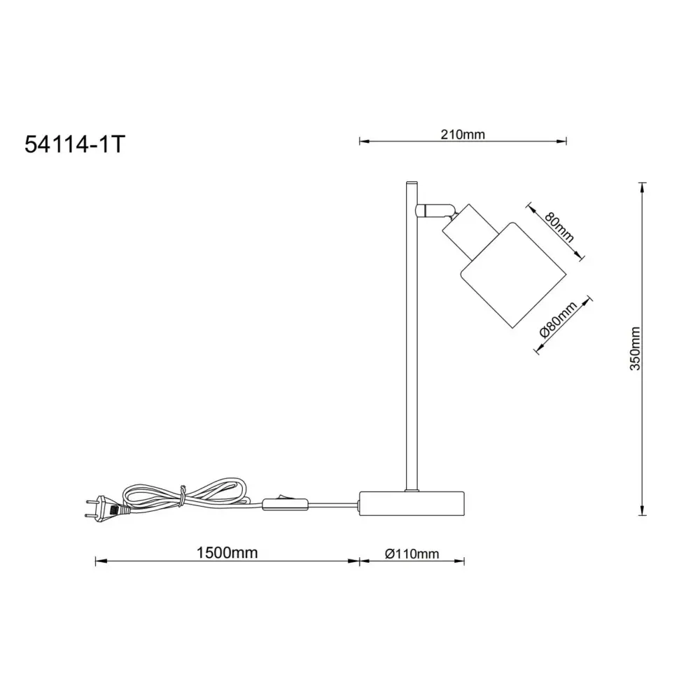 4. stona lampa Globo Trent 54114-1T siva