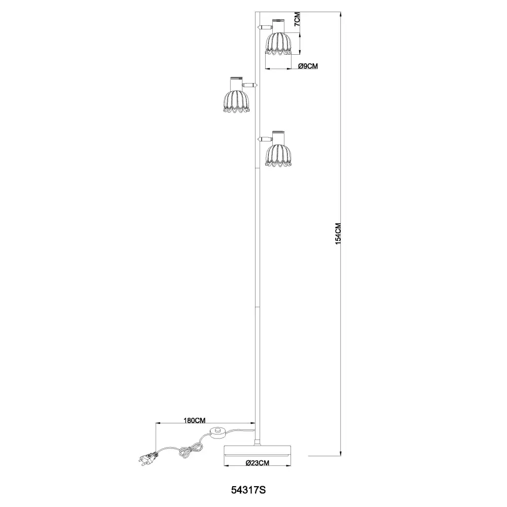 4. podna lampa Globo Planta 54317S siva