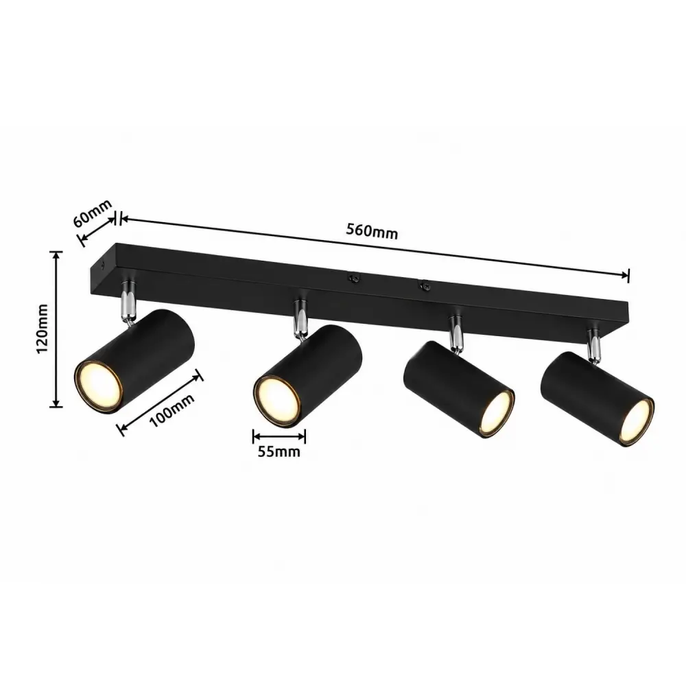 4. spot lampa Globo Robby 57911-4B crna