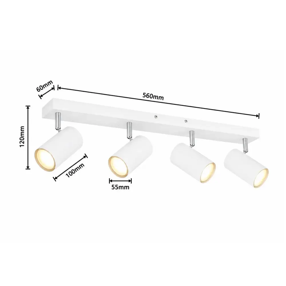 4. spot lampa Globo Robby 57911-4W bela