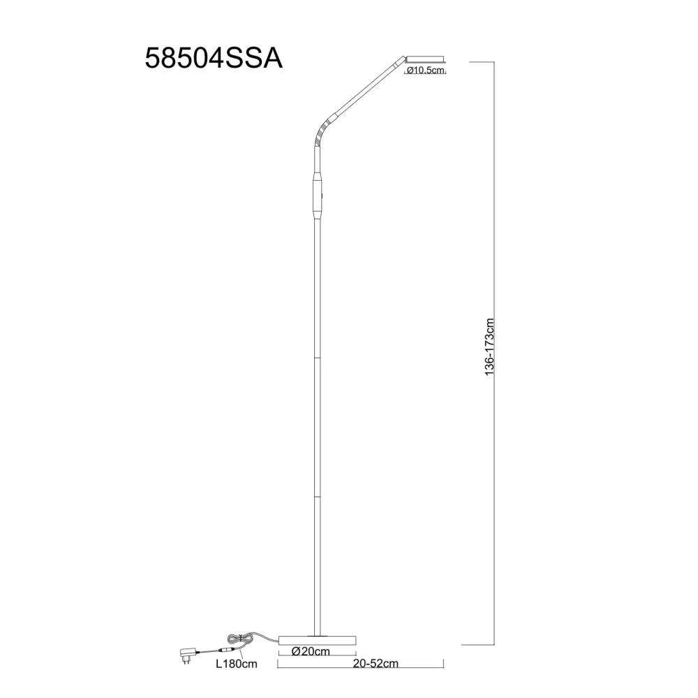 4. podna lampa Globo Silvio 58504SSA siva