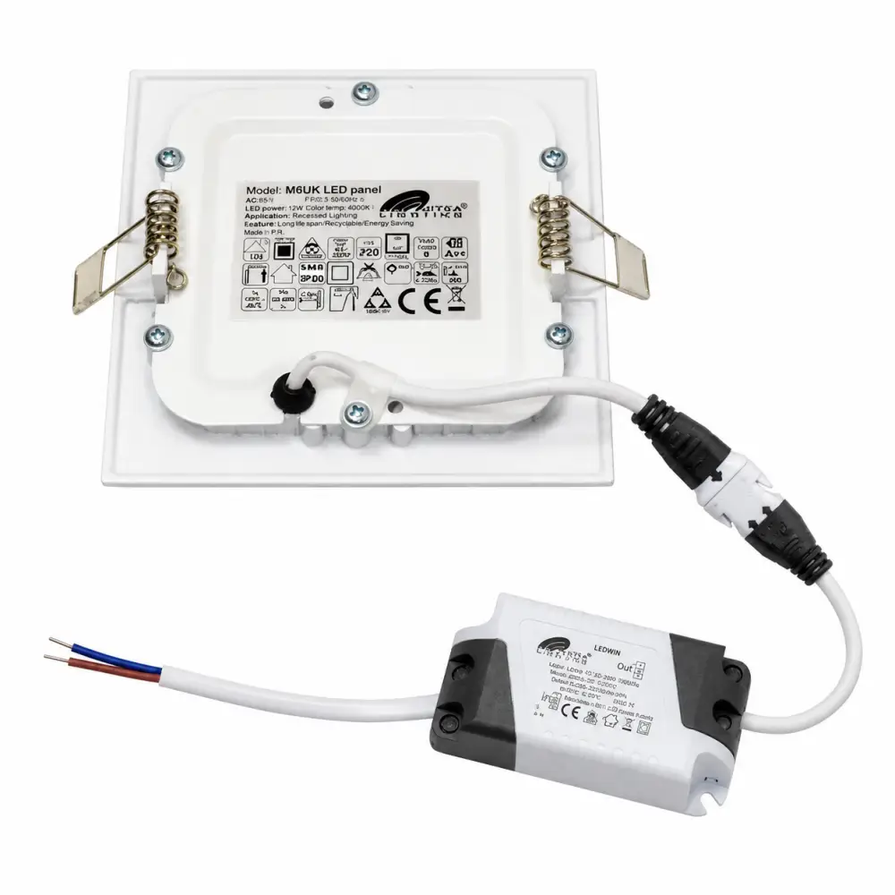 4. Ugradni LED panel kvadratni 6W Mitea M6UK 6500K