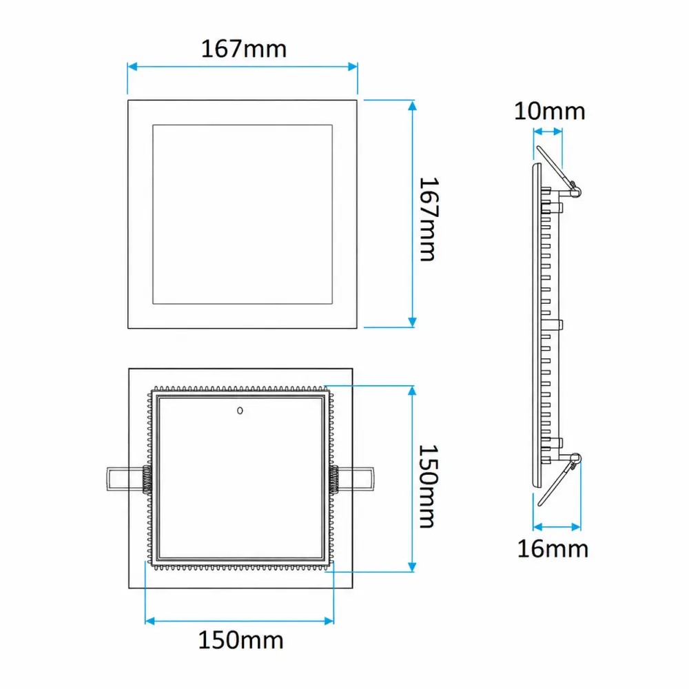 5. Ugradni LED panel kvadratni 12W Mitea M12UK 6500K