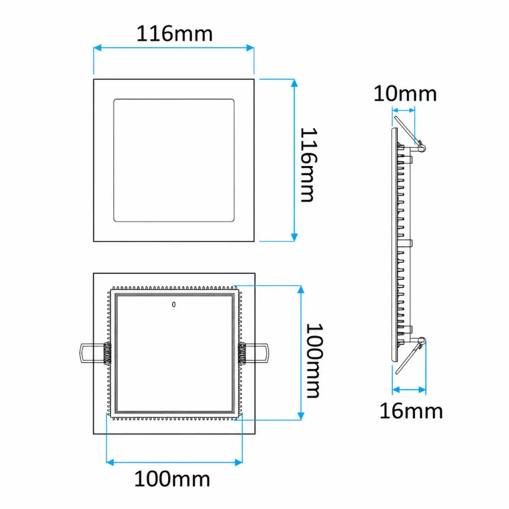 5.Ugradni LED panel kvadratni 6W Mitea M6UK 6500K
