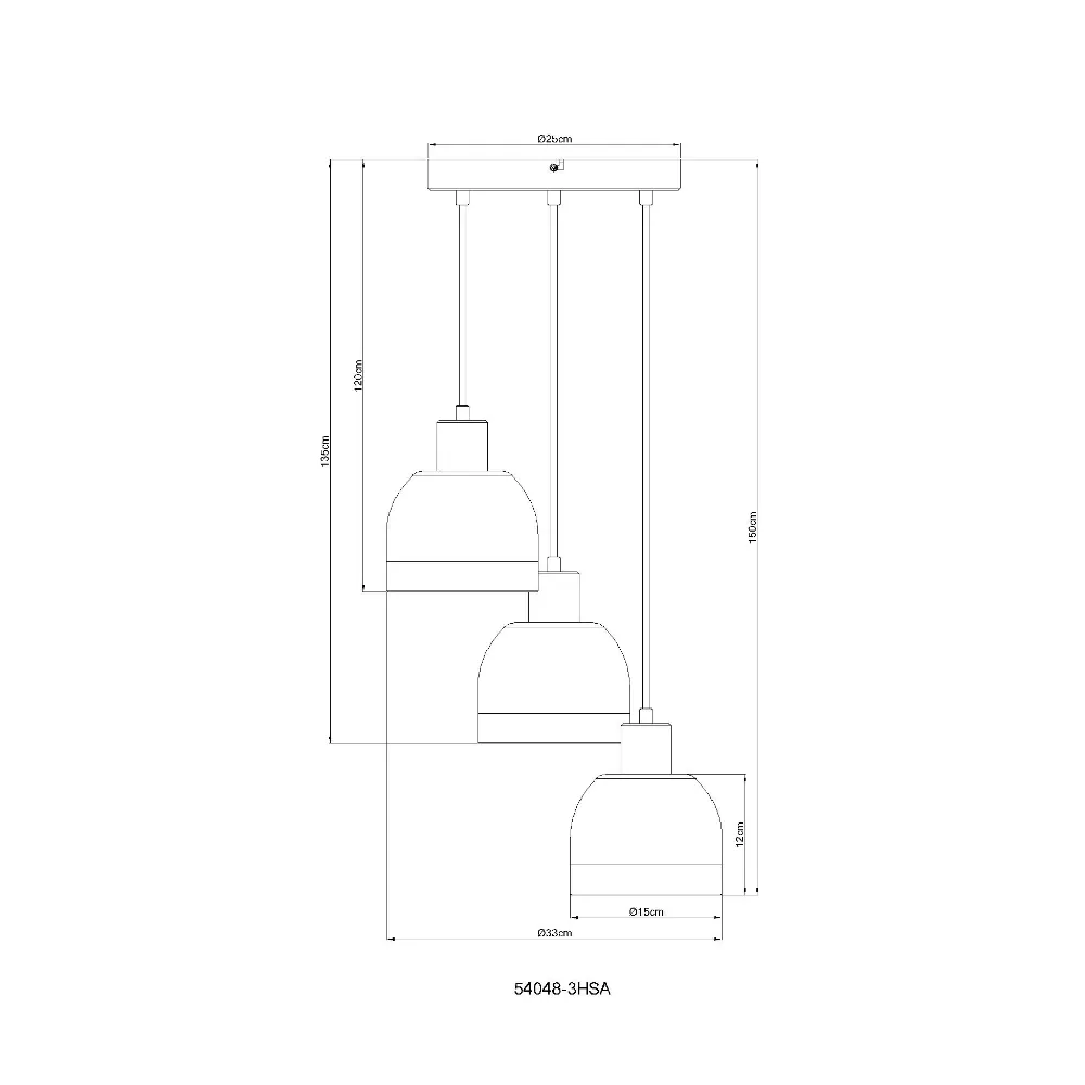 3. visilica Globo Kairo 54048-3HSA ćilibar