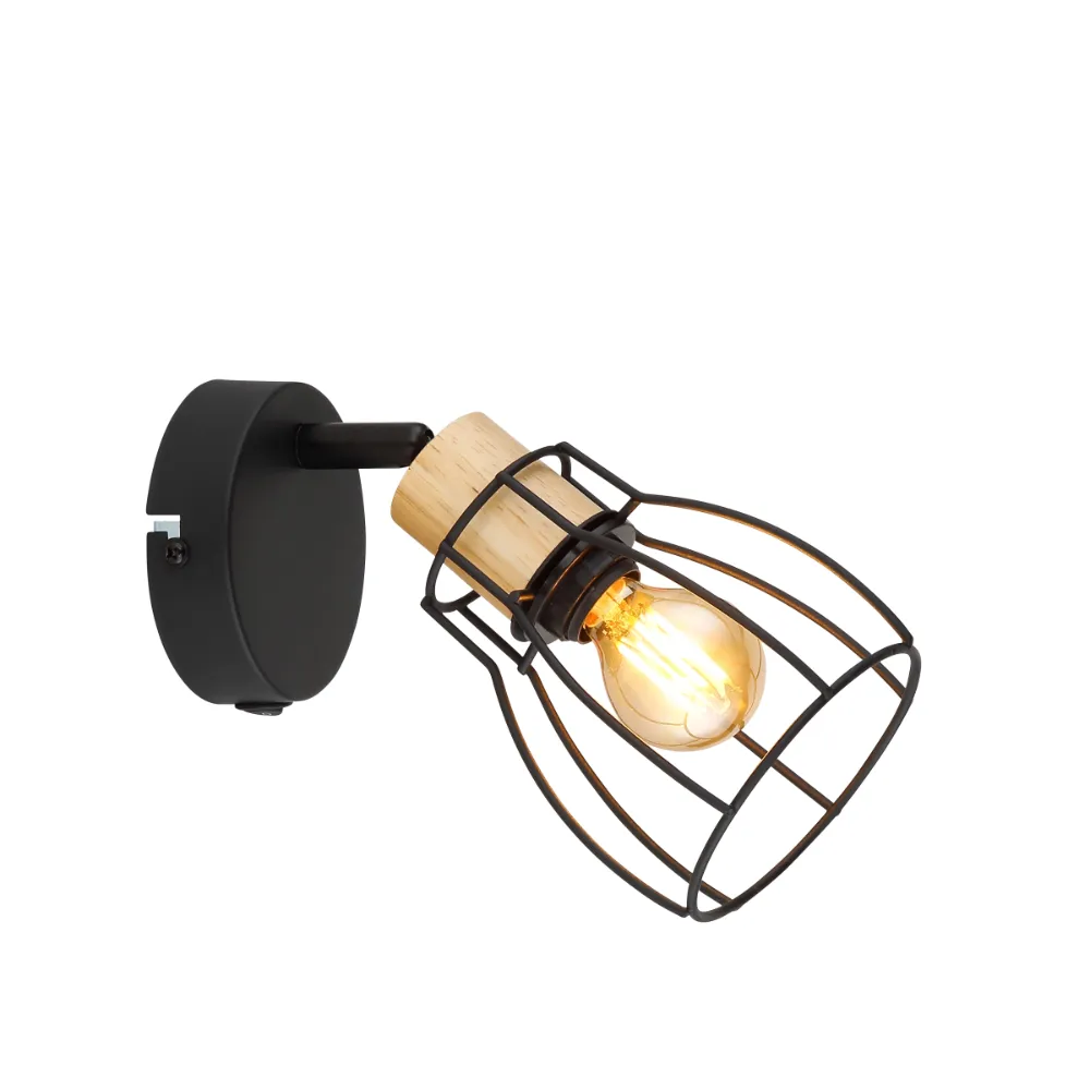 1. spot lampa Globo Mina 15326S-1 crna drvo