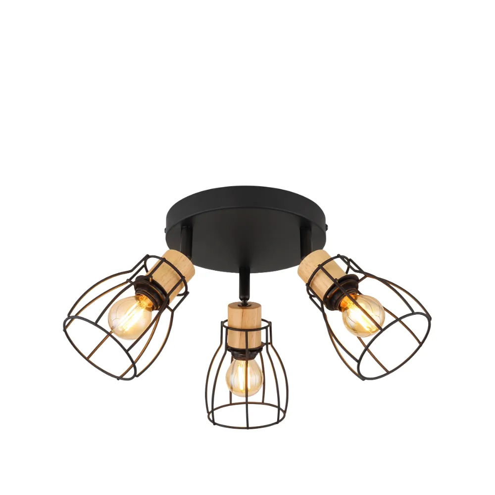 1. spot lampa Globo Mina 15326S-3 crna drvo