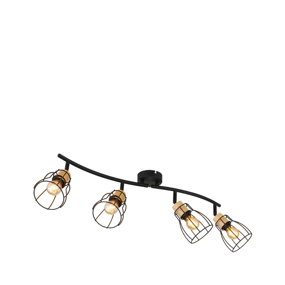 1. spot lampa Globo Mina 15326S-4 crna drvo