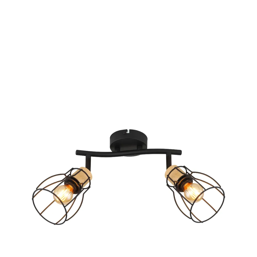3. spot lampa Globo Mina 15326S-2 crna drvo