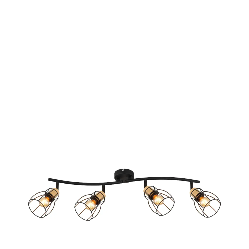 3. spot lampa Globo Mina 15326S-4 crna drvo