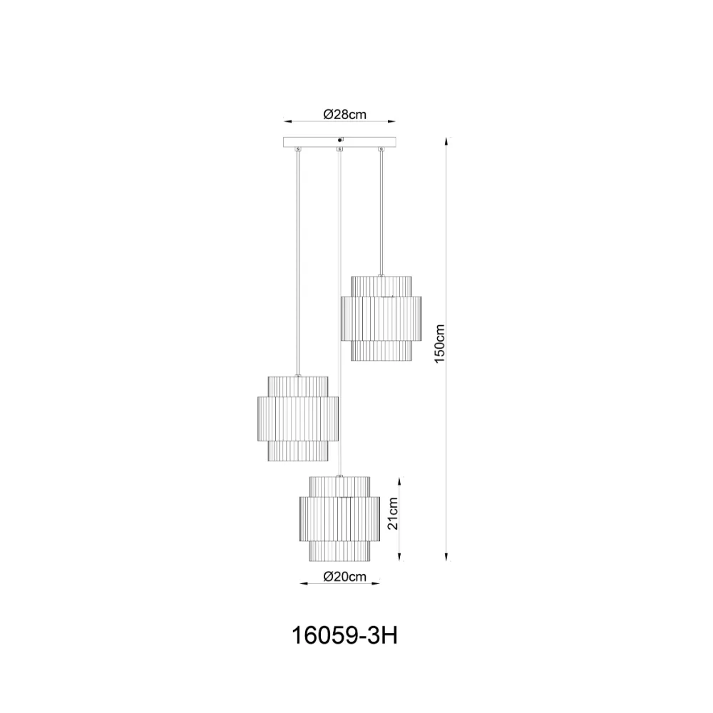 3. visilica Globo Calira 16059-3H krem