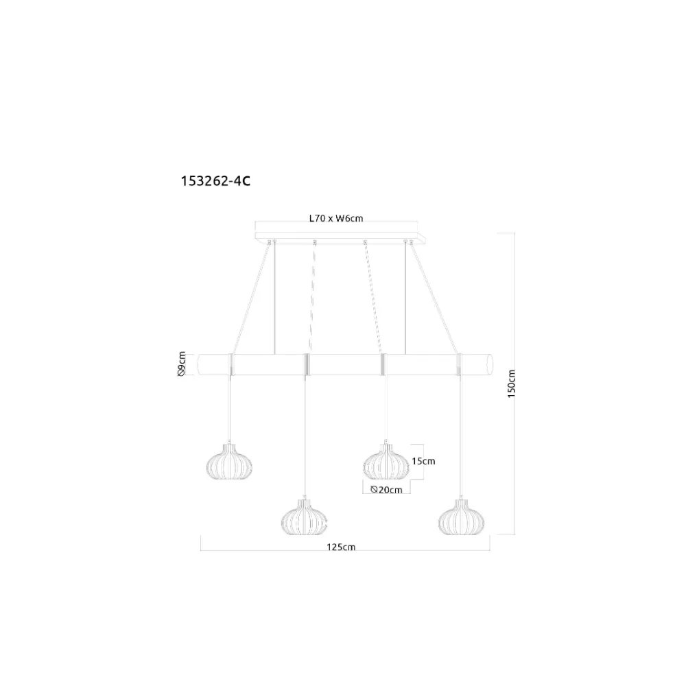 4. visilica Globo Caldwell 153262-4C drvo