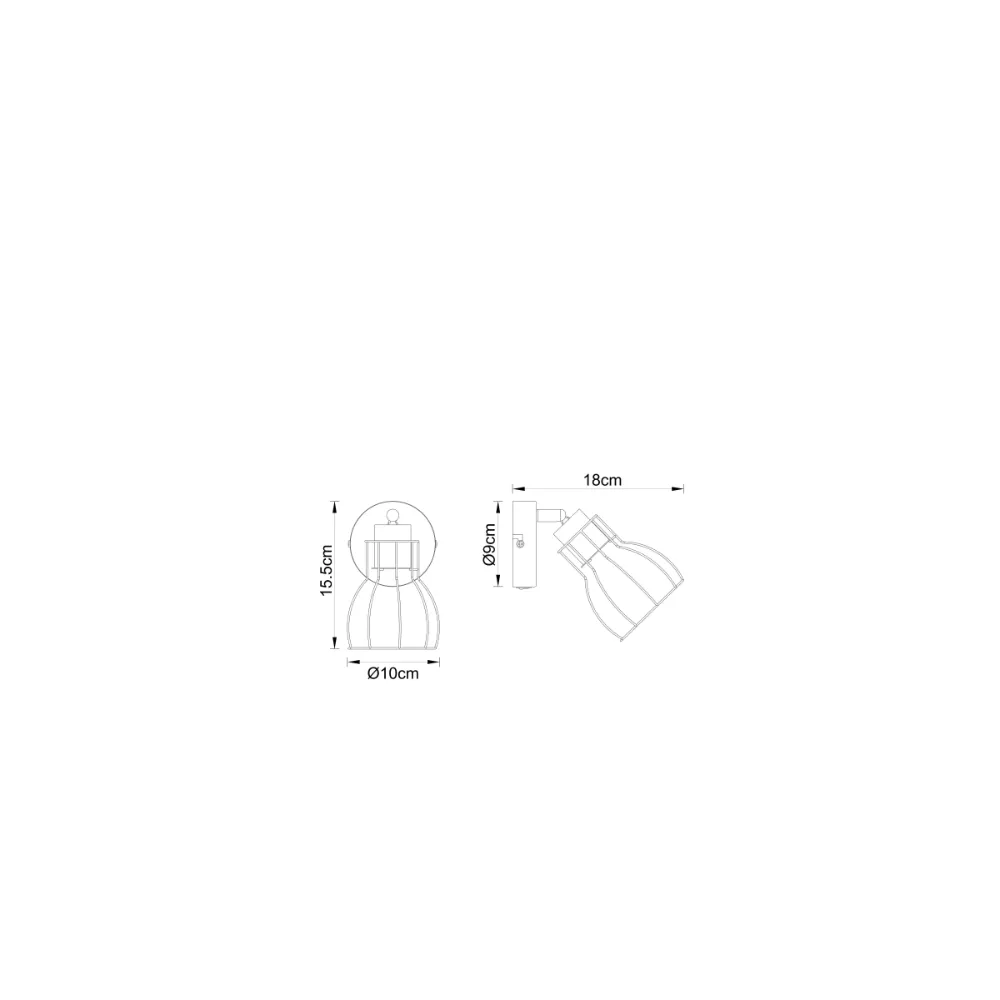 4. spot lampa Globo Mina 15326S-1 crna drvo