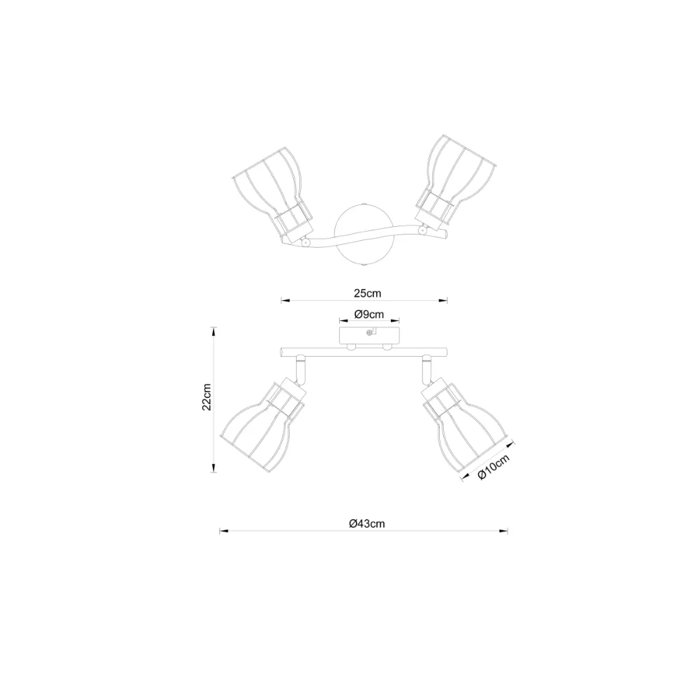 4. spot lampa Globo Mina 15326S-2 crna drvo