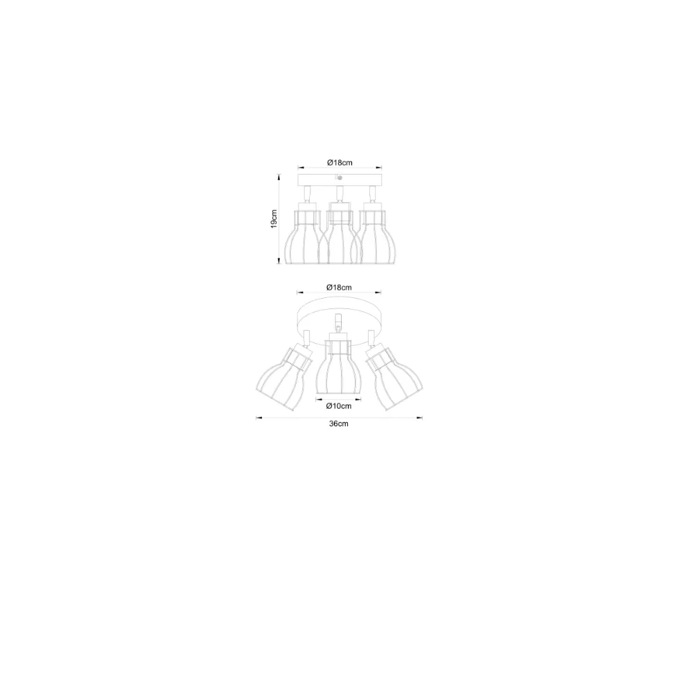 4. spot lampa Globo Mina 15326S-3 crna drvo