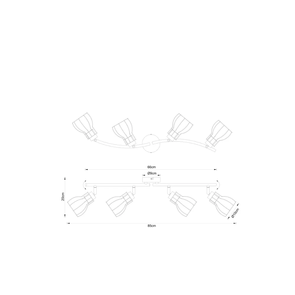 4. spot lampa Globo Mina 15326S-4 crna drvo