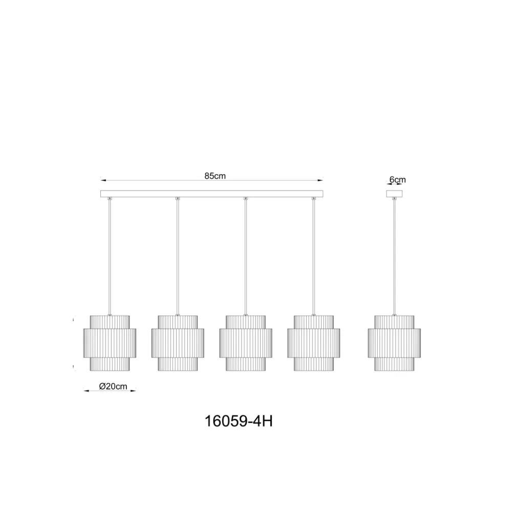 4. visilica Globo Calira 16059-4H krem