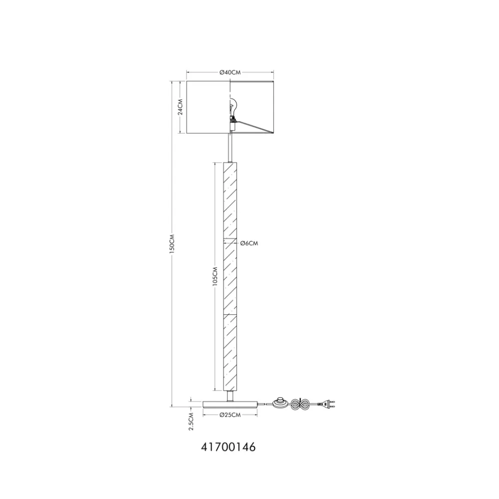 4. podna lampa Globo Mila 41700146 braon bela