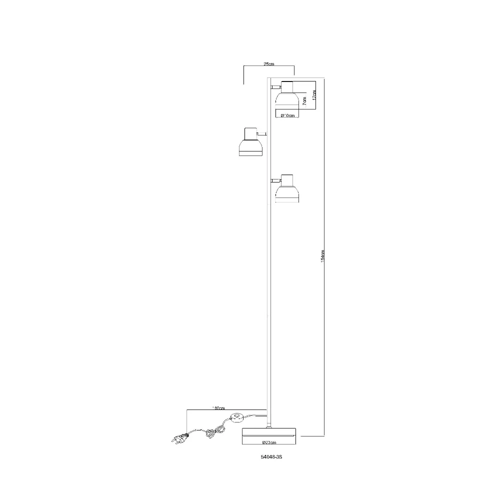 4. podna lampa Globo Kairo 54048-3S metalik