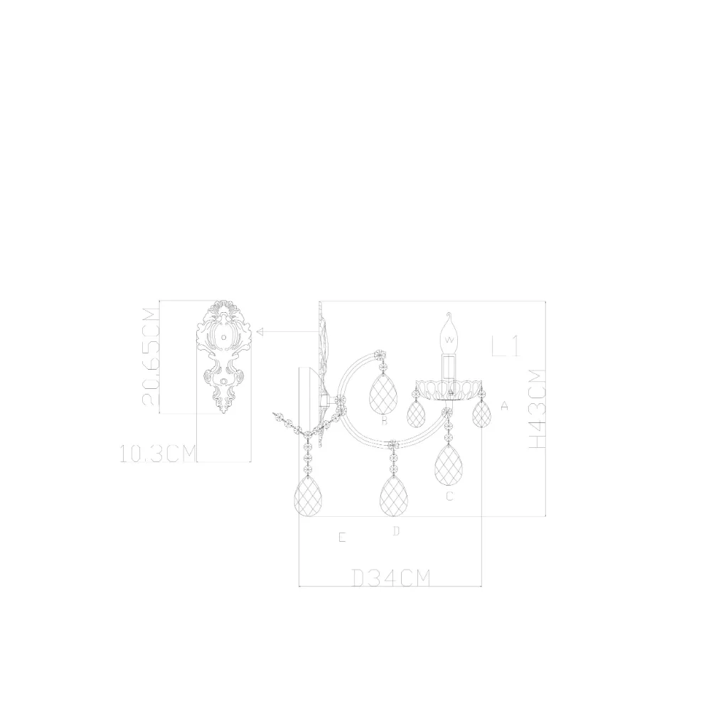 4. zidna lampa Globo Rosalinda 64099W mesing