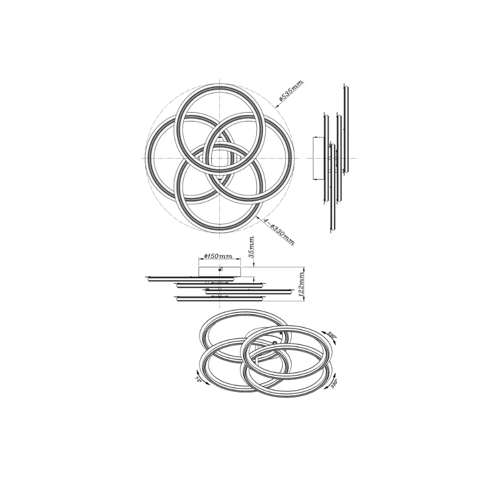 4. plafonjera Globo Elan 67379-55D metalik