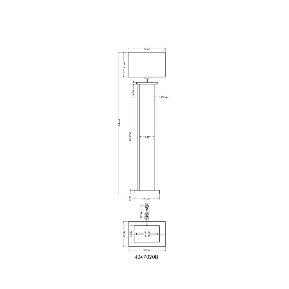 5. podna lampa Globo Sydney 40470208 crna bela